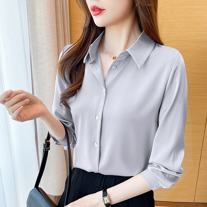 High-grade Non-ironing Anti-wrinkle Solid Color Acetate Shirt