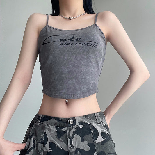 Cute and psycho Sexy fashion Navel Tank Top