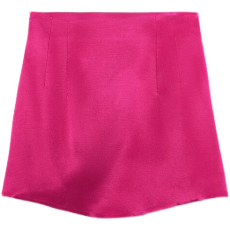 Women's Silk Satin Texture Mini Skirt