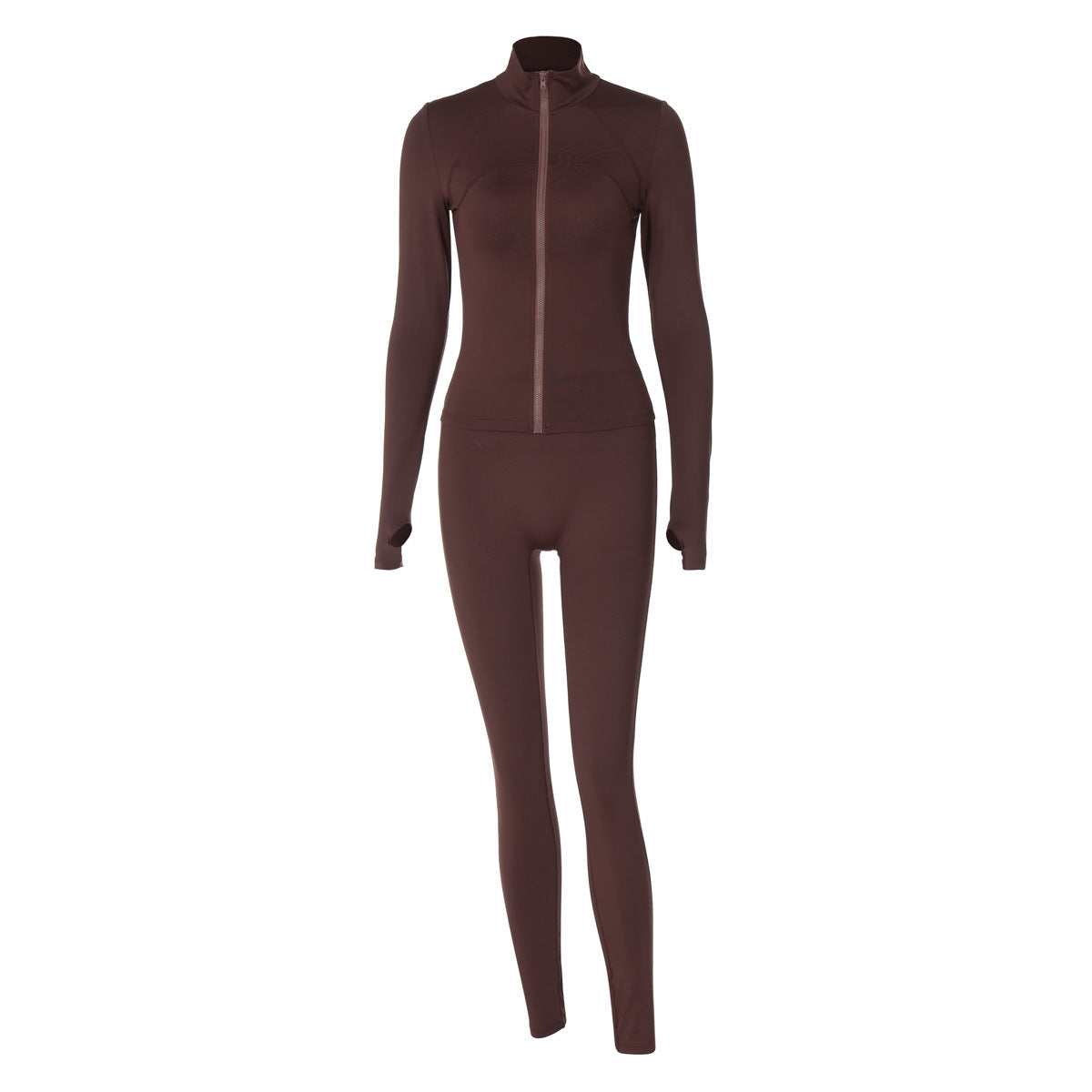 Turtleneck Long Sleeve Slim Fit Yoga Suit