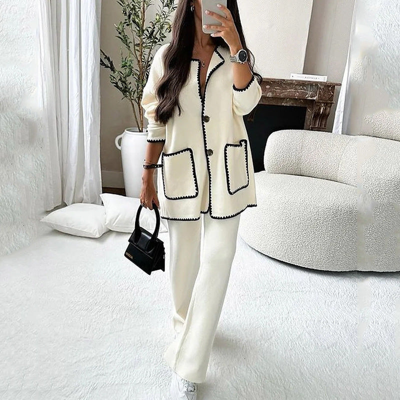 Fashion Casual Loose Solid Color Two-piece Set