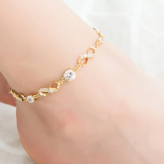 Bohemian Women's Ankle Bracelet Hollow Heart Shaped