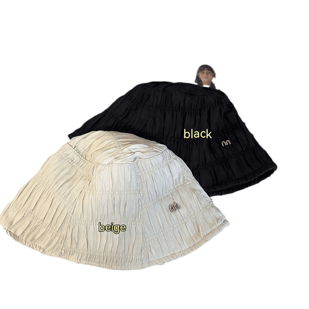 Women's Fashion Short Slot Pleated Bucket Fisherman Hat