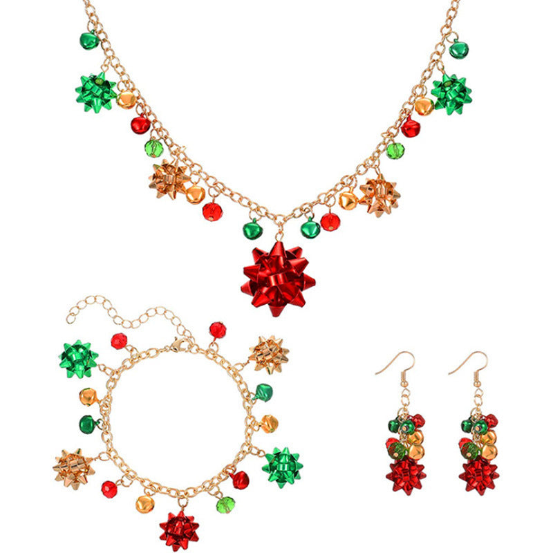 Flower Colored Bell Christmas Jewelry