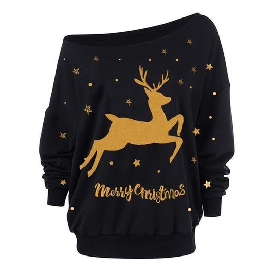 Women's Clothing  Printed Messenger Long Sleeved T Shirt