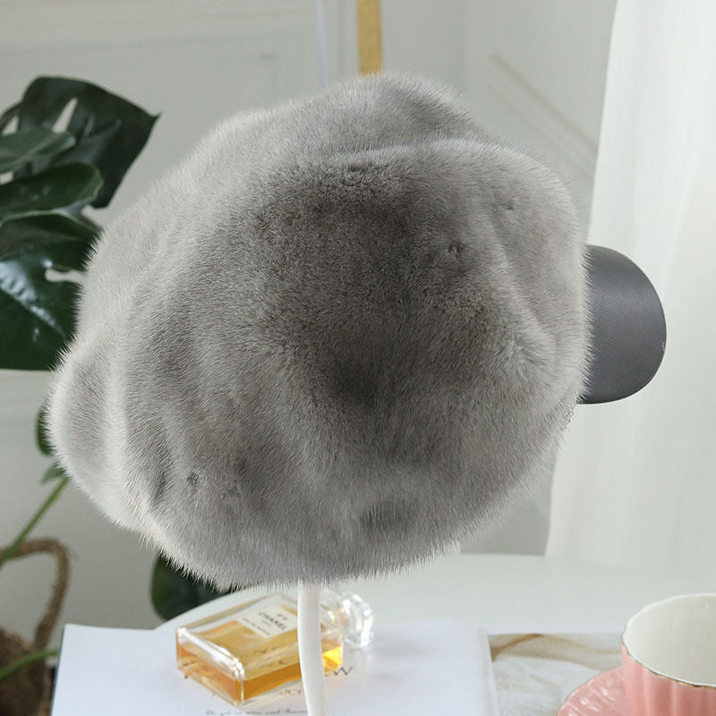 Winter Mink Fur Fashion All-matching Beret