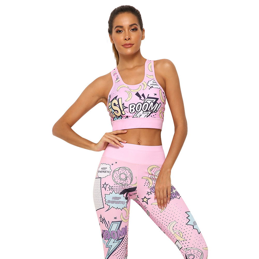 Lady’s comic print yoga set - girl season boutique