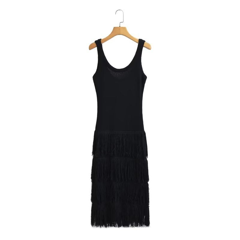 Ladies Tassel Knitted Sling Dress