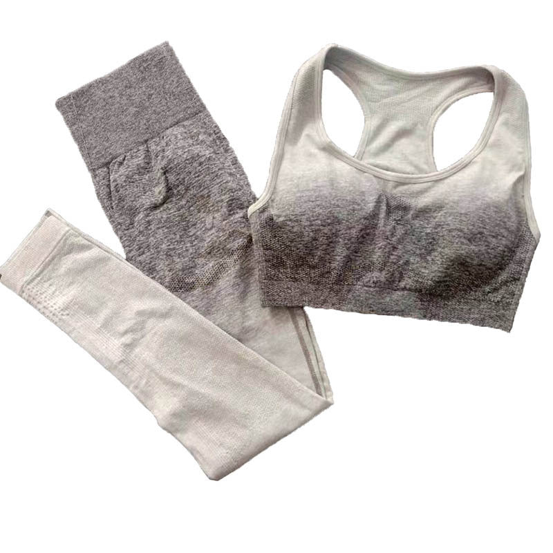 Gradient Color Seamless gather Yoga outfit