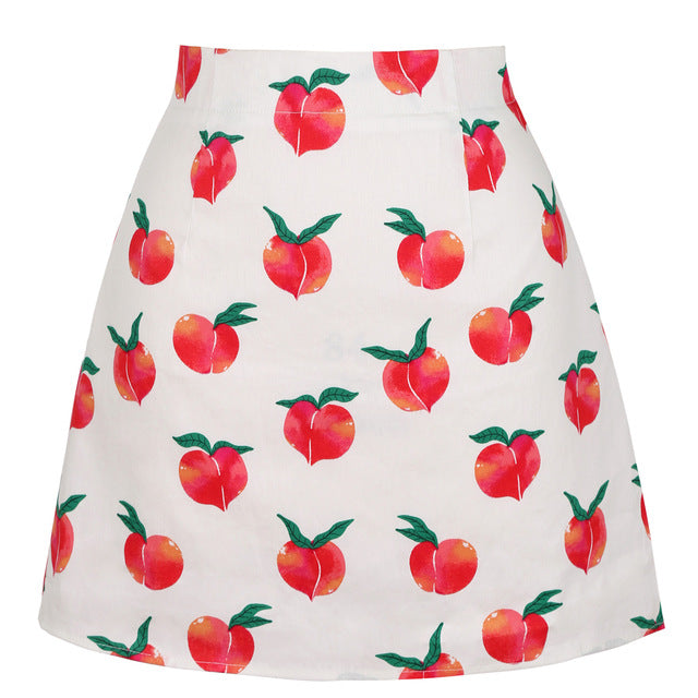 Summer Cotton Floral Print Mini Skirt - girl season boutique