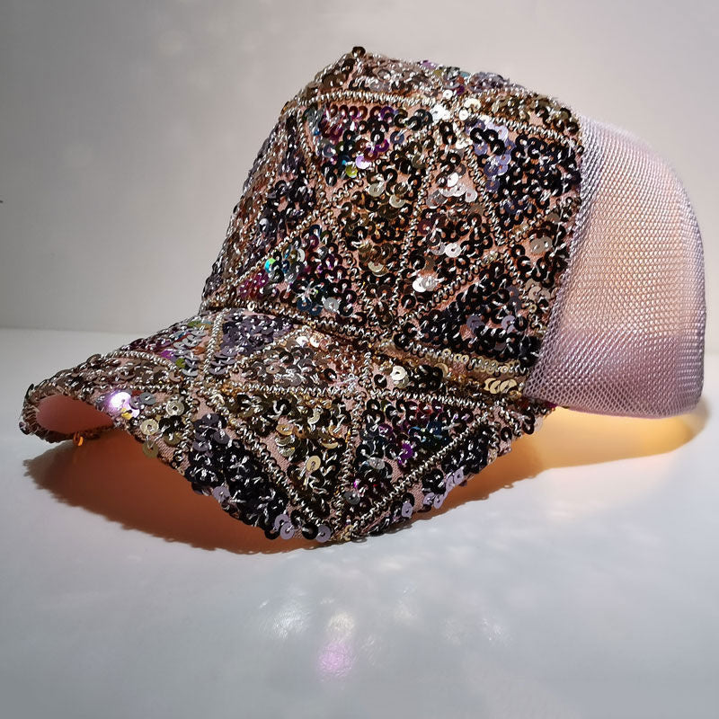 Women'S Summer Colorful Sequins fashion cap