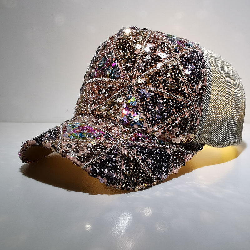 Women'S Summer Colorful Sequins fashion cap