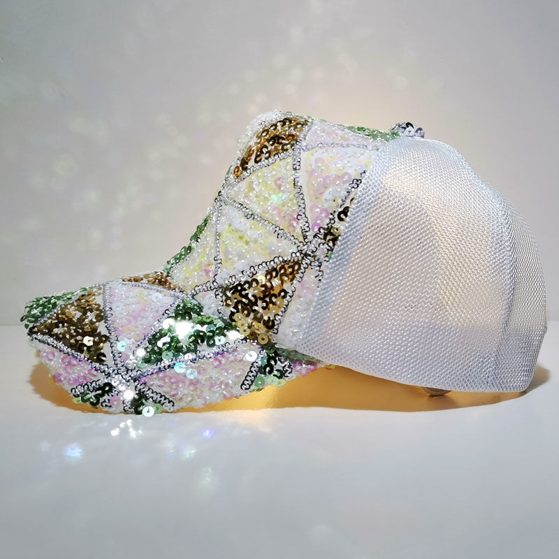 Women'S Summer Colorful Sequins fashion cap