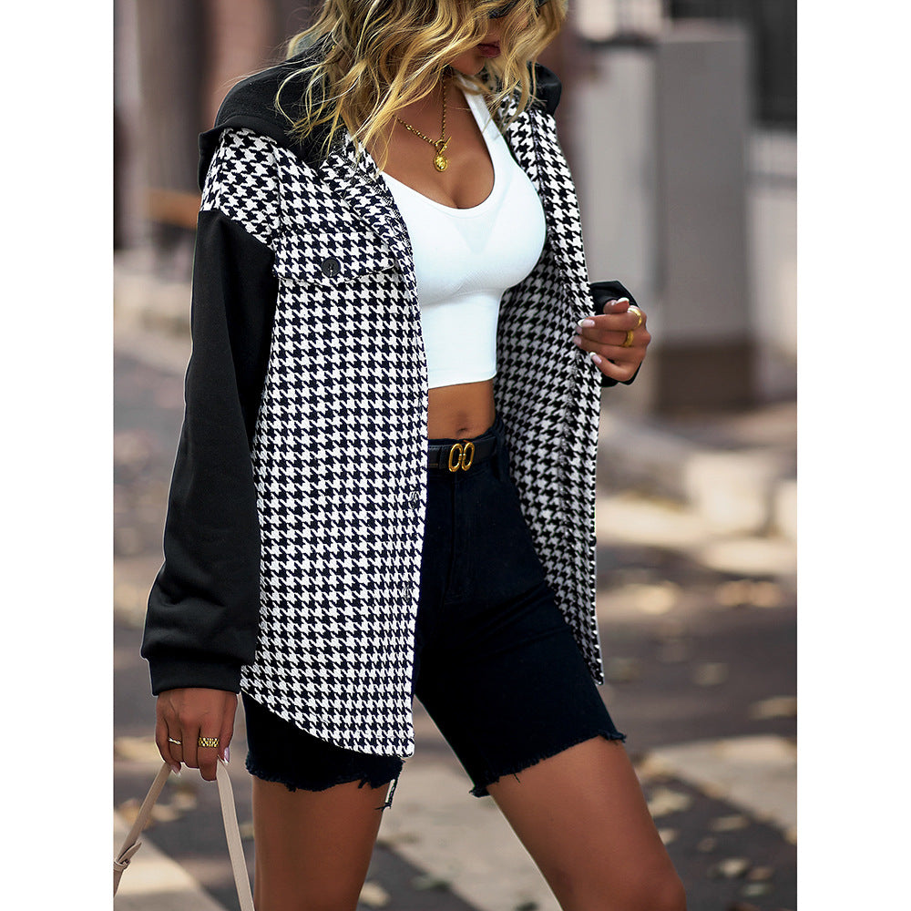 Cool Fashion All-match Casual Plaid Coat Top