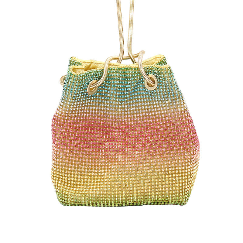 Net Red Rainbow Bucket Diamond Bag