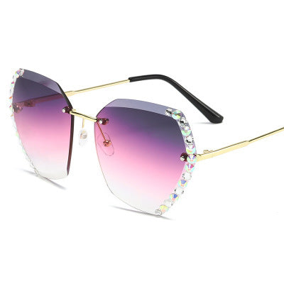 Women's UV protection diamond sunglasses