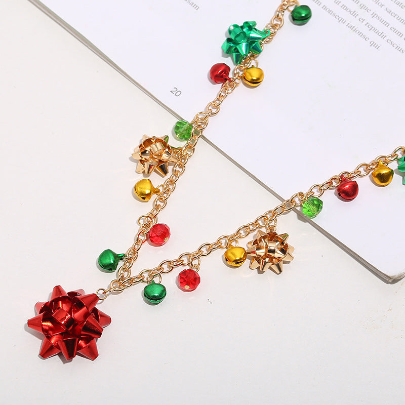 Flower Colored Bell Christmas Jewelry