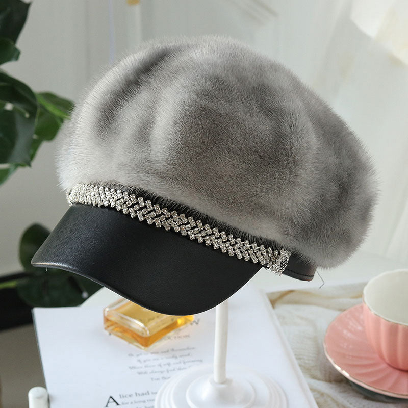 Winter Mink Fur Fashion All-matching Beret