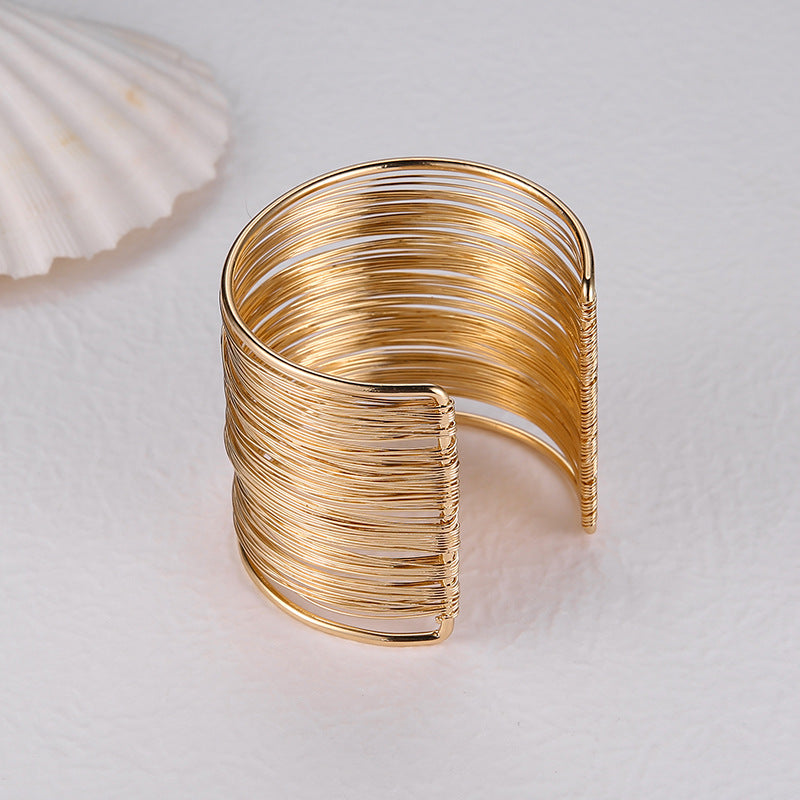 Multi-layer Hollow-out C- Shaped Bracelet