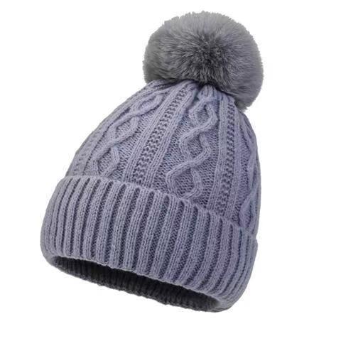 Woolen Winter Ear Protection Fur Ball Pullover Hat