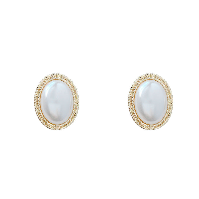 French Retro Hepburn Baroque Pearl Earrings