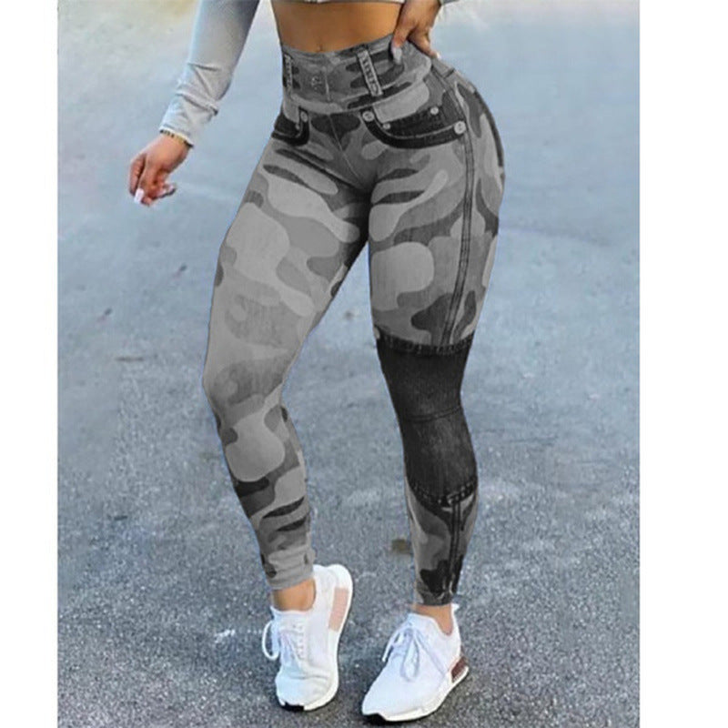 Women's Quick-drying Skinny Running Imitation Denim Pants