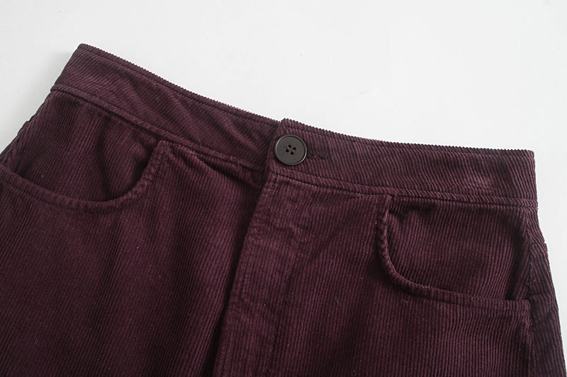 Women's side pocket corduroy Mini Skirt