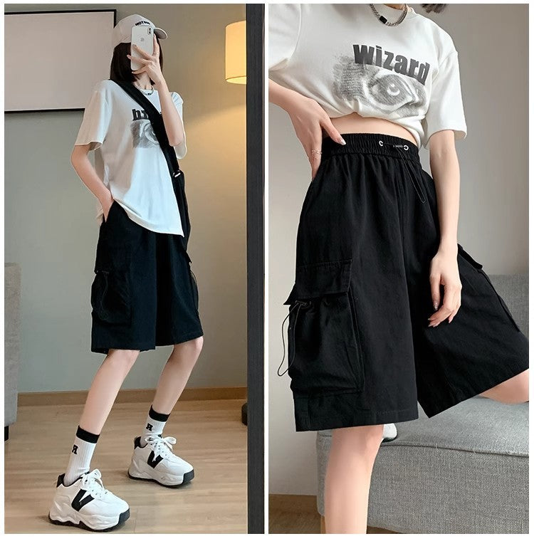 Casual Sports Loose Wide Leg Middle Pants