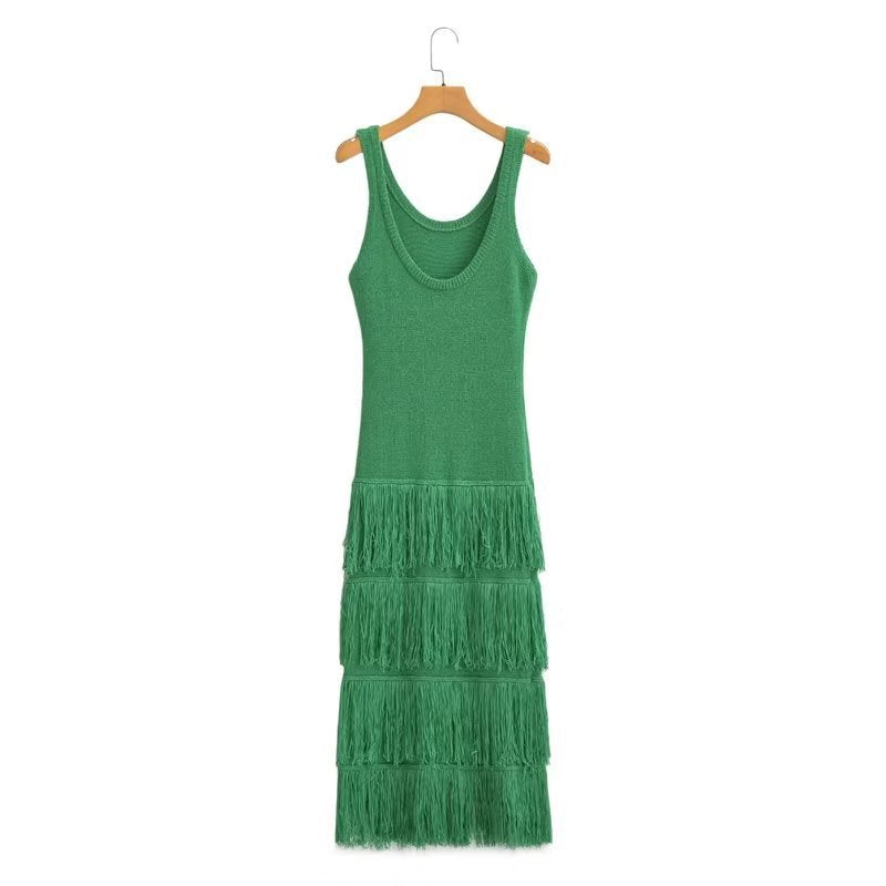 Ladies Tassel Knitted Sling Dress