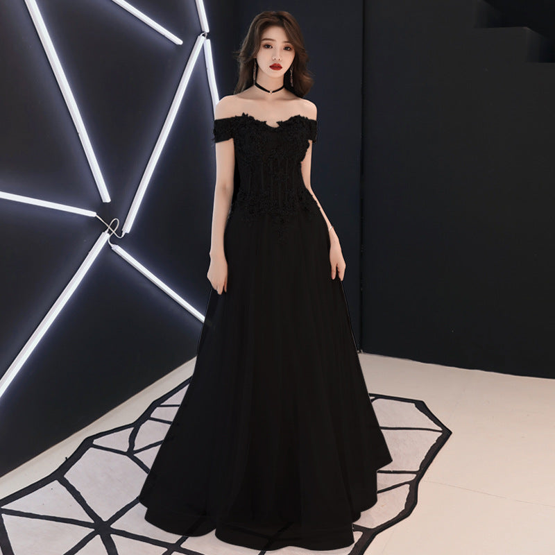 Ladies' Banquet Elegant Off-shoulder Dress