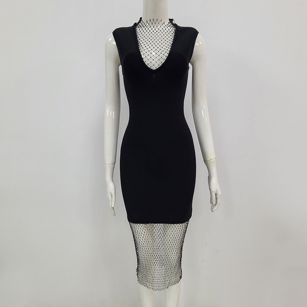 Mid-length Bandage One-piece Dress