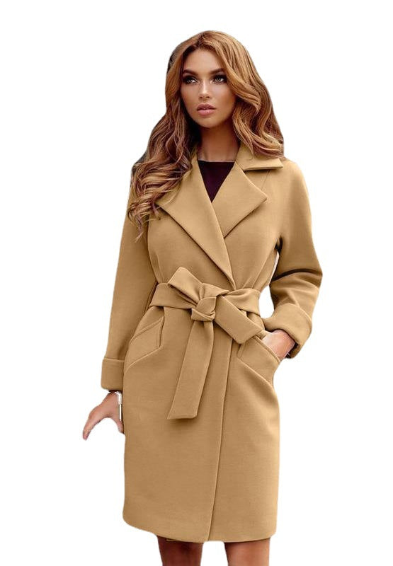 Pretty Women's Long Sleeve Woolen Coat