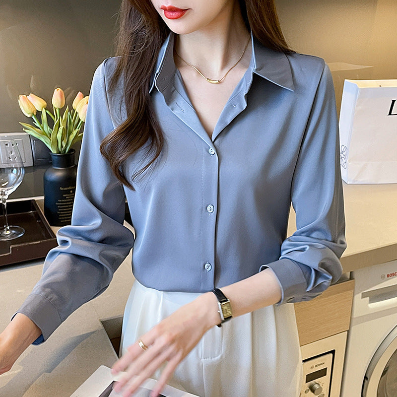 High-grade Non-ironing Anti-wrinkle Solid Color Acetate Shirt