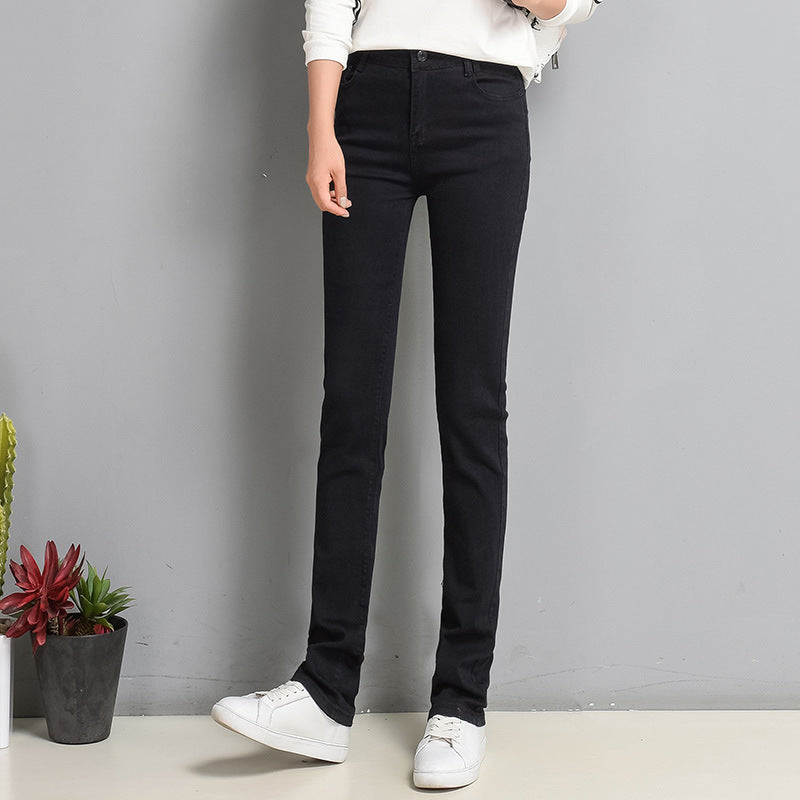 Slim Fit Elastic Straight Jeans