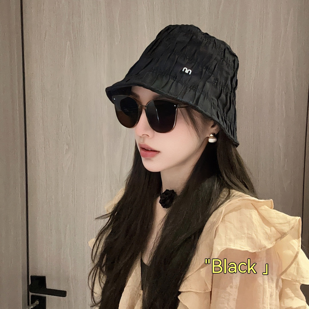 Women's Fashion Short Slot Pleated Bucket Fisherman Hat