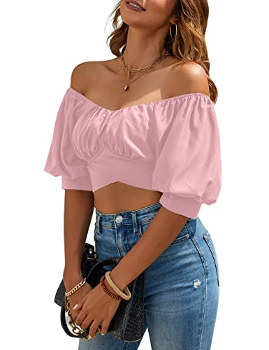 Jasmine Girl cute Fashion shoulder Crop Top