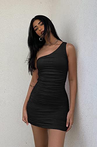 Sexy she fashion One Shoulder mini Dress