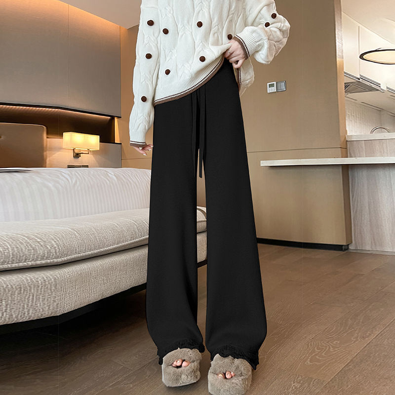 Glutinous Rice Pants High Waist Drooping Casual Soft Glutinous Mop Pants