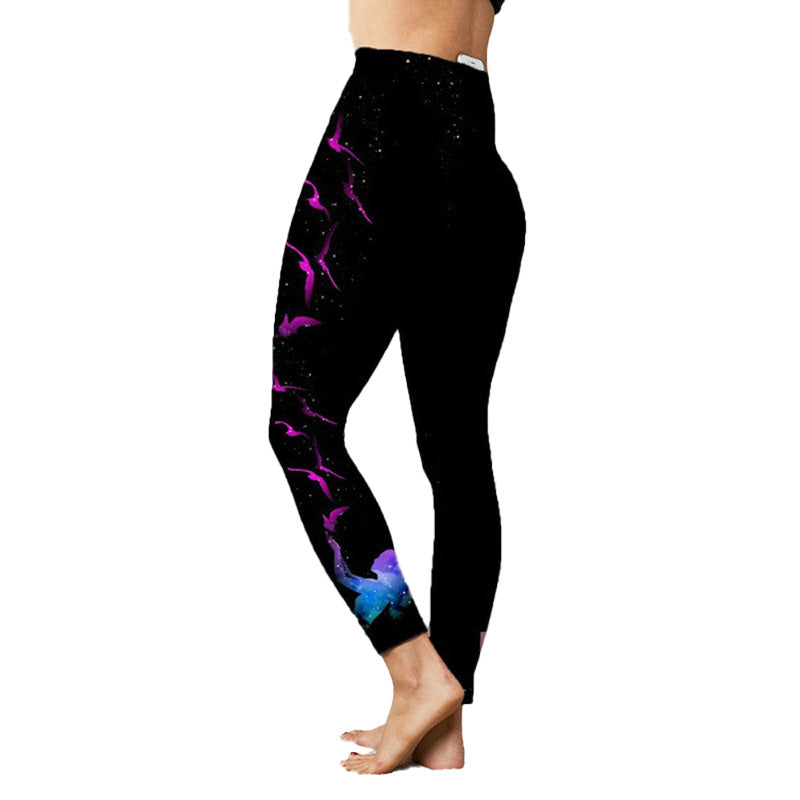 Fashion Women's Printed Stretch Slim Butterfly Yoga Pants