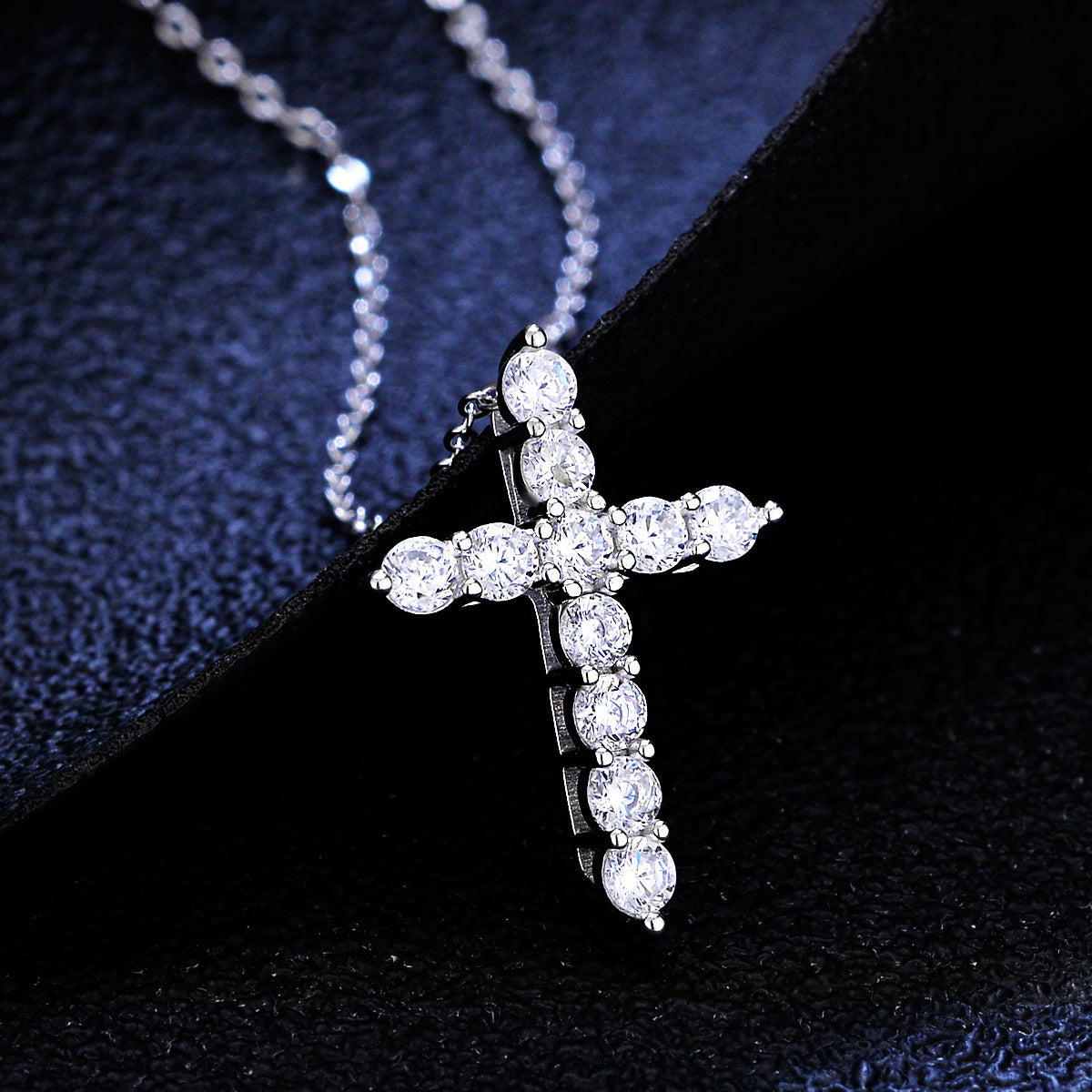 Hip Hop Trend Diamond Cross Necklace