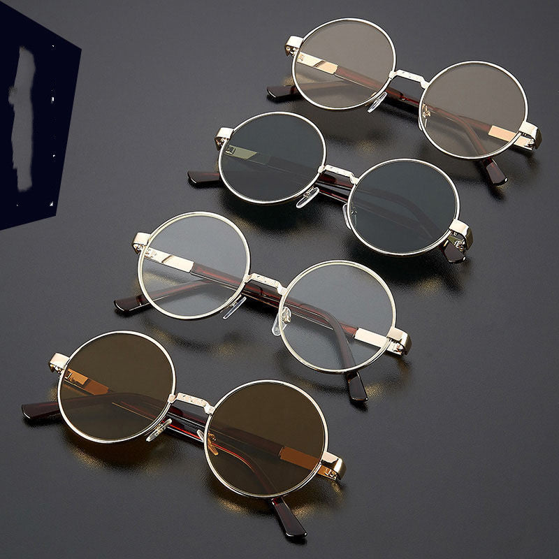 Crystal Flat Glasses Unpredictable Round Stone Mirror Female Eye-catching Eye Care