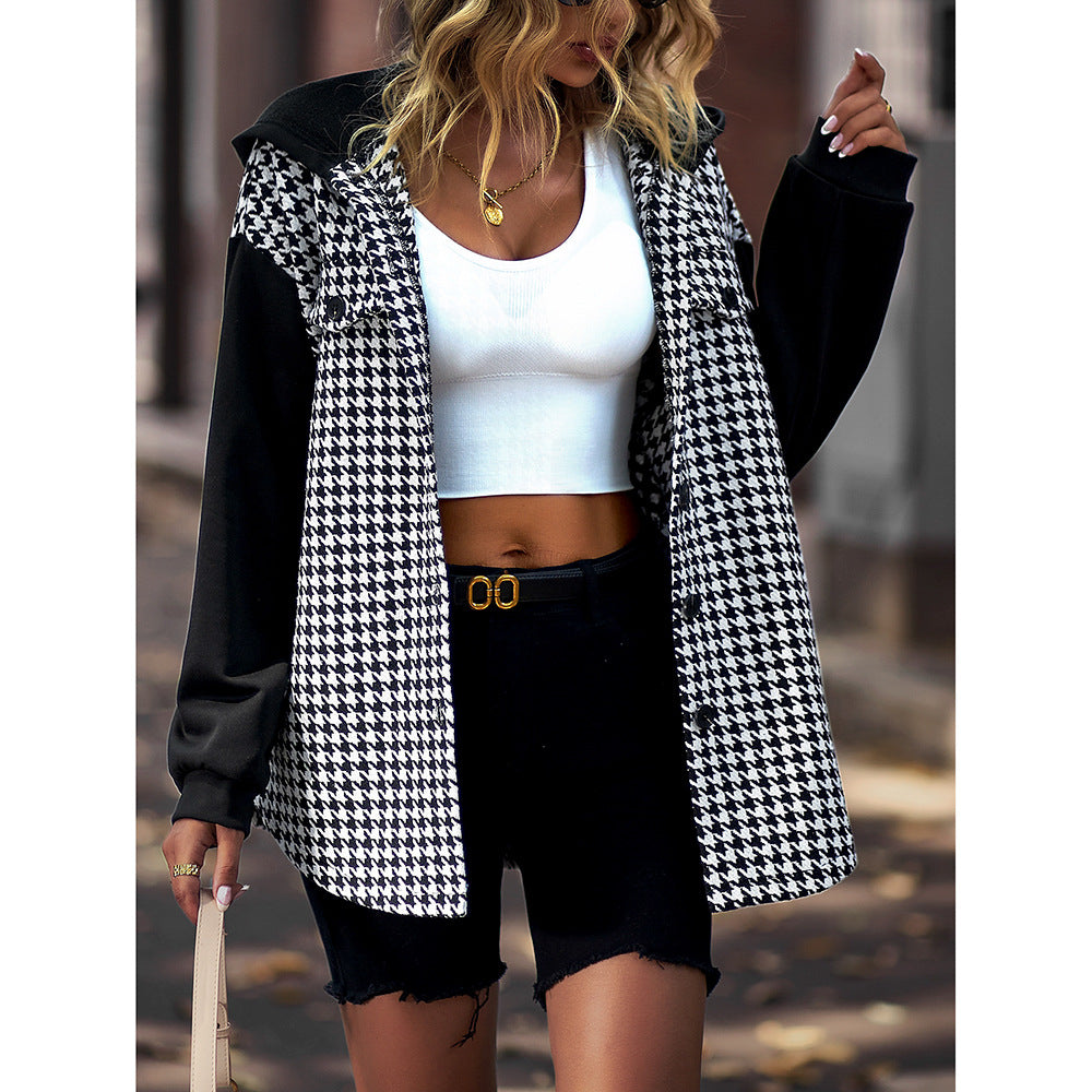 Cool Fashion All-match Casual Plaid Coat Top