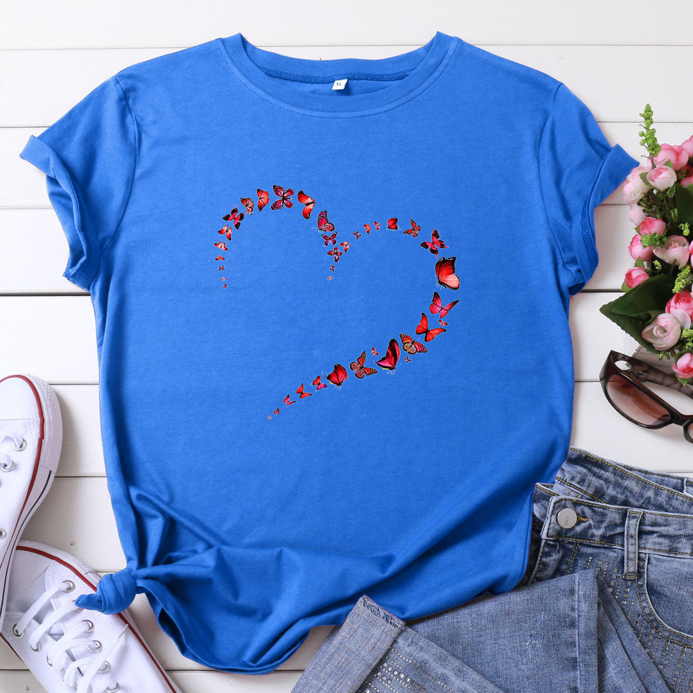 European And American Love Butterfly Cotton Short Sleeve