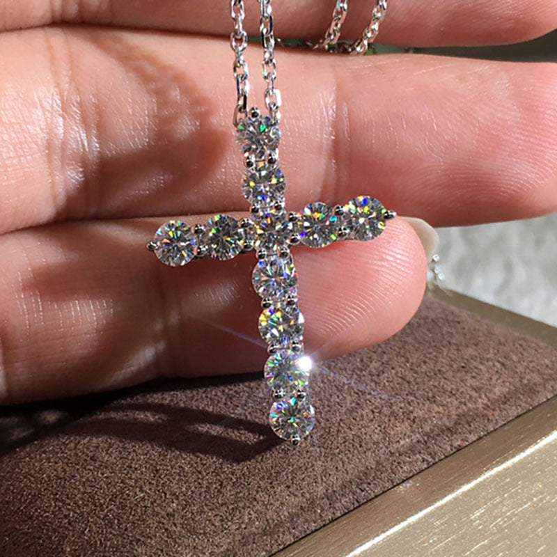 Hip Hop Trend Diamond Cross Necklace