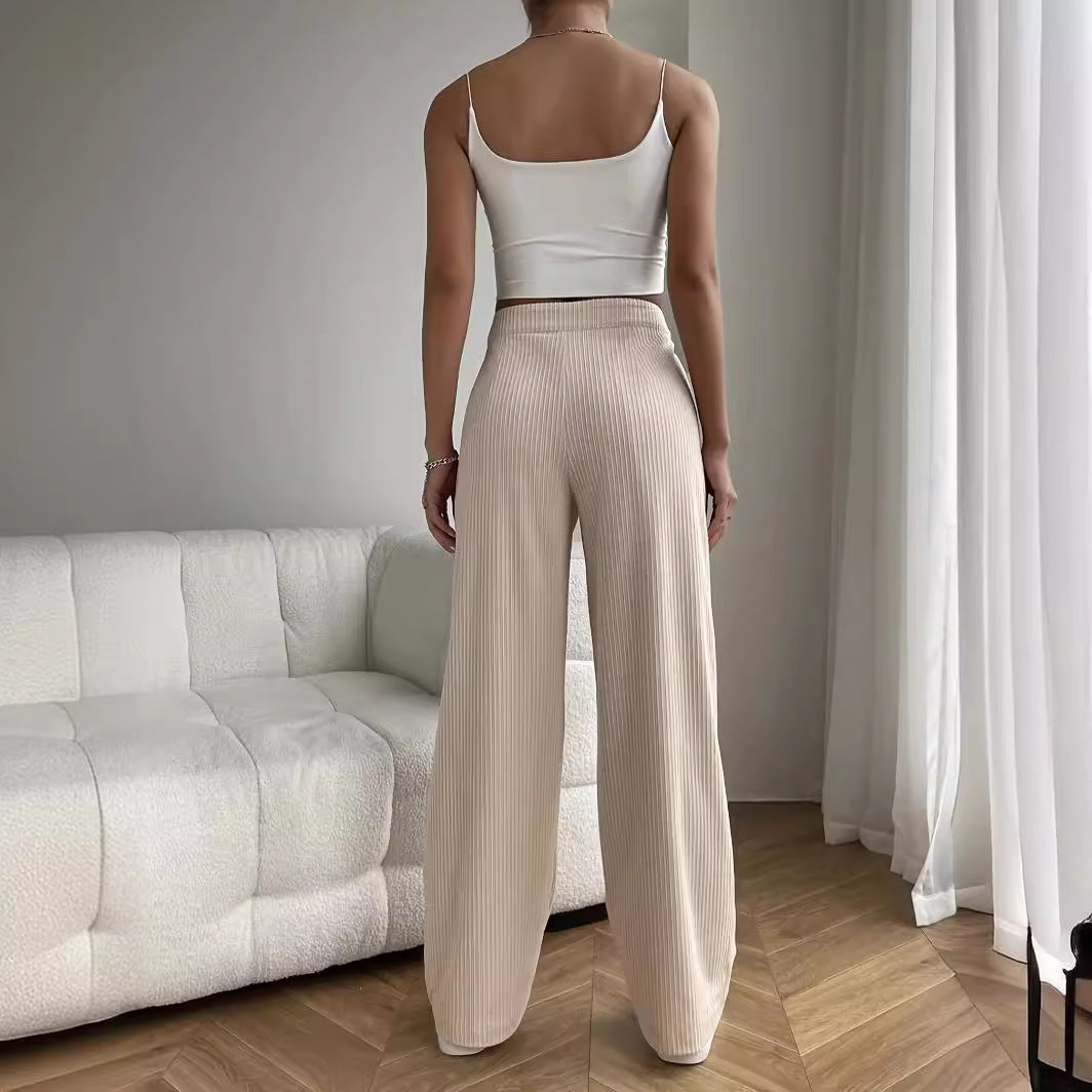 High Waist Loose Straight Wide Leg Pants