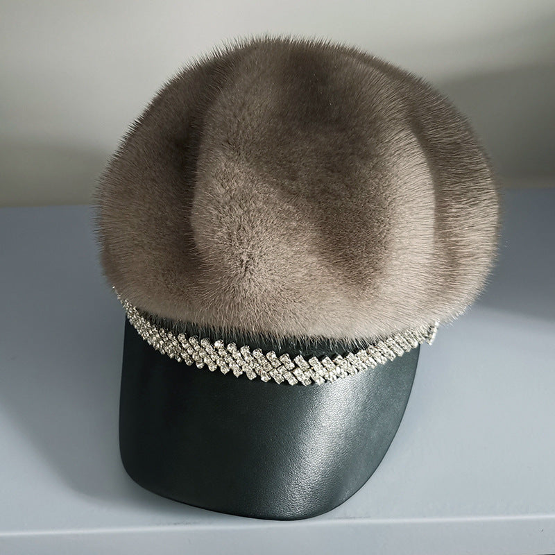 Winter Mink Fur Fashion All-matching Beret