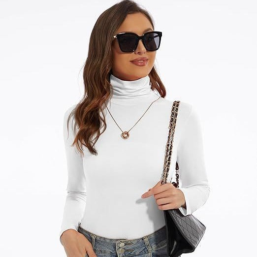 Base Shirt Slim-fit Elegant Graceful Turtleneck