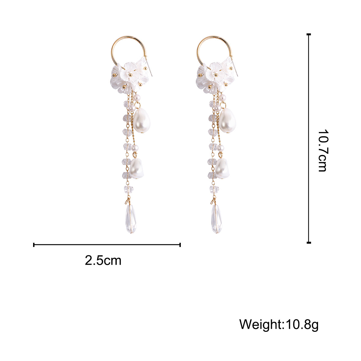 Fashion 925 Silver Needle Flower Pearl Earrings