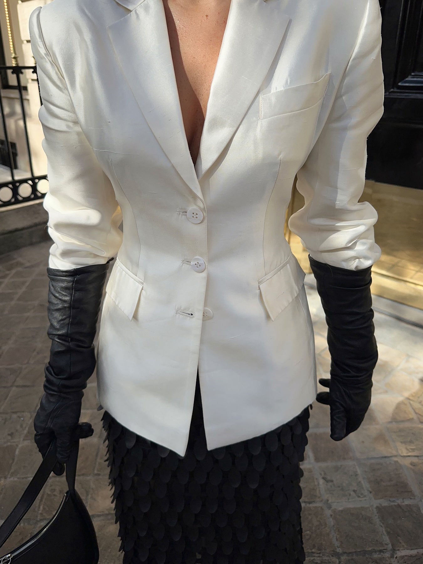 Classic White Waisted Blazer