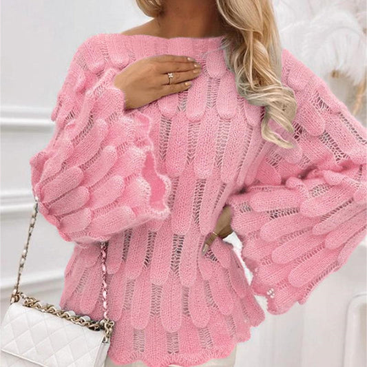 Autumn And Winter Elegant Texture Knitted Sweater Women's Clothing